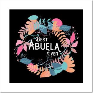 Hispanic Grandmother Abuela with Tropical Flower Posters and Art